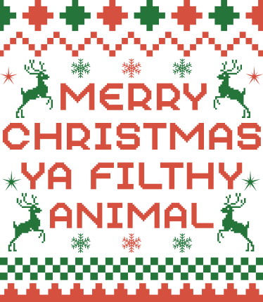 Merry christmas ya filthy animal funny ugly sweater free svg