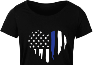 Police wife american flag heart, patriotric police girl tshirt design, - free svg file for members