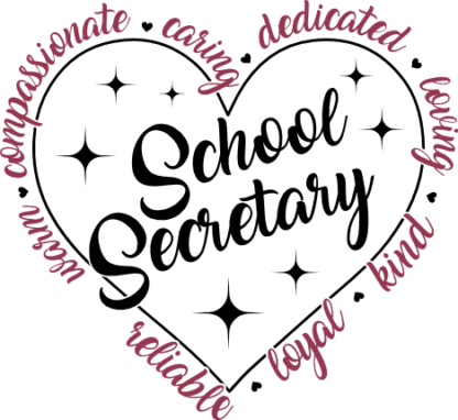 school secretary, heart gift - free svg file for members