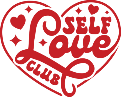 self love club, positive, heart - free svg file for members