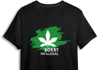 Sorry, i am illegal, weed leaf, funny tshirt design free svg file
