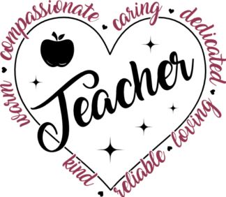 dedicated teacher, heart gift for teacher - free svg file for members