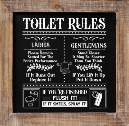Toilet rules for ladies and gentlemans, wall decor - free svg file for members