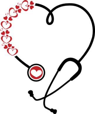valentine stethoscope made of hearts, nurse gift - free svg file for members