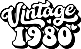 vintage 1980, birthday - free svg file for members