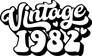 vintage 1982, birthday - free svg file for members