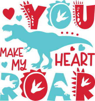 You make my heart roar, dinosaur, valentines day gift - free svg file for members