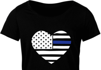 American Police Heart, USA Flag T-shirt design - free svg file for members