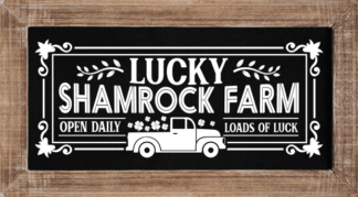 Lucky shamrock farm, open daily, loads of luck, wall art print - free svg file for members
