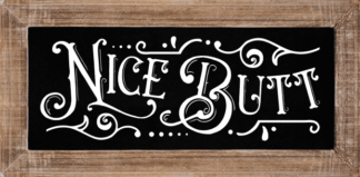 Nice butt, funny, bathroom toilet wall art sign- free svg file for members