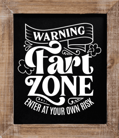 Warning, fart zone, funny toilet sign - free svg file for members