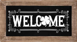 Welcome sign, clover leaves, st patricks day doormat - free svg file for members