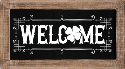 Welcome sign, clover leaves, st patricks day doormat - free svg file for members