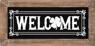 St patricks day wall art, clover leaf, welcome sign - free svg file for members