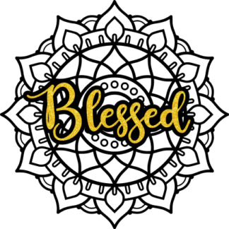 Blessed sign and mandala, Christian, Golden svg, png for sublimation - free svg file for members