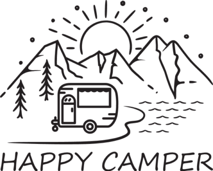 Happy camper, camping tshirt design - free svg file for members