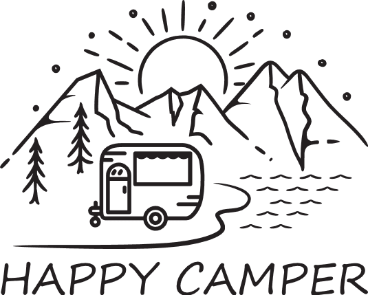 Happy camper, camping tshirt design - free svg file for members - SVG Heart