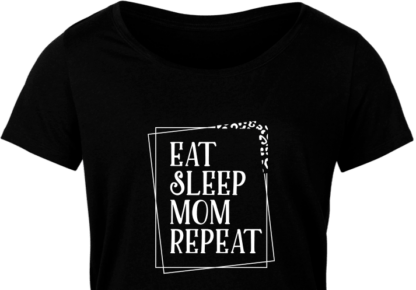 Eat, sleep, mom, repeat, double frame, leopard design free svg file