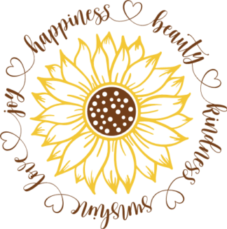 sunflower outline, Happiness, beauty, kindness, sunshine - free svg file for members