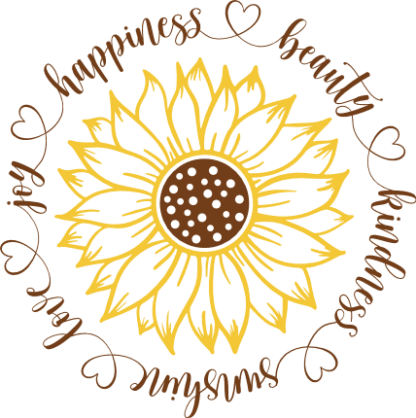 sunflower outline, Happiness, beauty, kindness, sunshine - free svg file for members