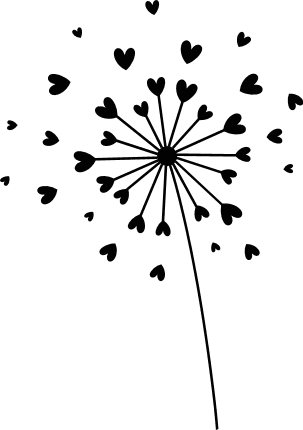 Heart dandelion, Blossoms shirts design, valentines day clipart free svg file