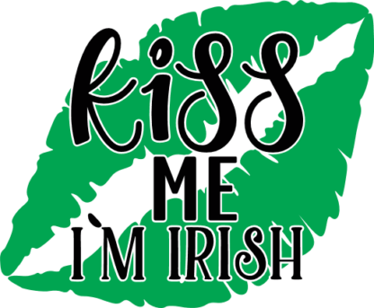 Kiss me, i am irish, green lips, saint patricks day free svg file