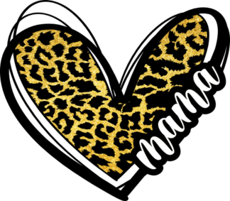 Mama leopard heart, triple doodle heart, golden PNG, mom gift - free svg file for members