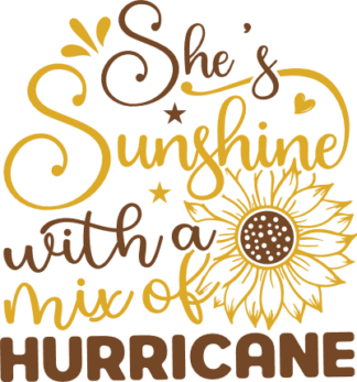 She is sunshine with a mix of hurricane, sassy shirt design - free svg file for members