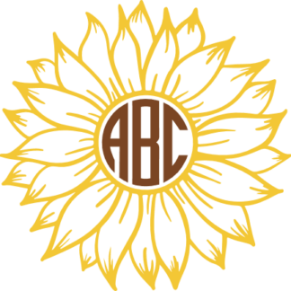Sunflower clipart image, sunflower monogram frame - free svg file for
