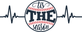 Tis the season, baseball, heart wave, baseball lover tee design - free svg file for members