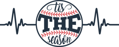 Tis the season, baseball, heart wave, baseball lover tee design - free svg file for members