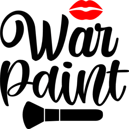War paint, lipstick, makeup brush, sassy girlie things free svg file