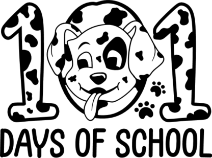 101 Days of school Dalmatian dog, funny school kids tshirt design - free svg file for members