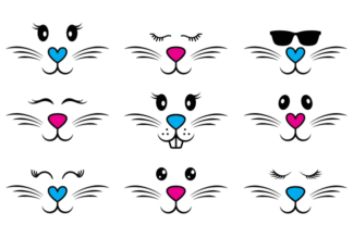 Bunny faces bundle - free svg file for members