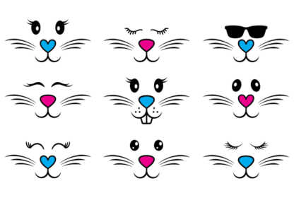 Bunny faces bundle - free svg file for members