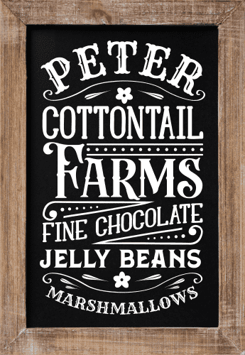 Peter cottontail farms, fine chocolate, jelly beans, marshmallows