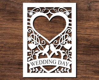 Wedding day, beautiful wedding invitation card - free svg file for members