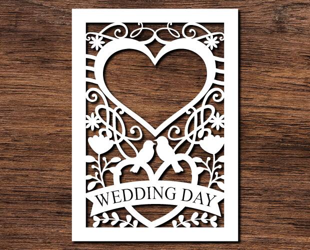 Save the Date RSVP card SVG, Wedding invitation cards Cricut