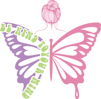 Be kind to your mind, a girl with butterfly wings clipart image free svg file