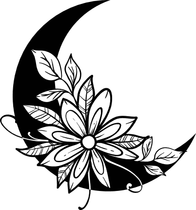 Moon Clipart Floral - Crescent Moon Vector Png - Free Transparent