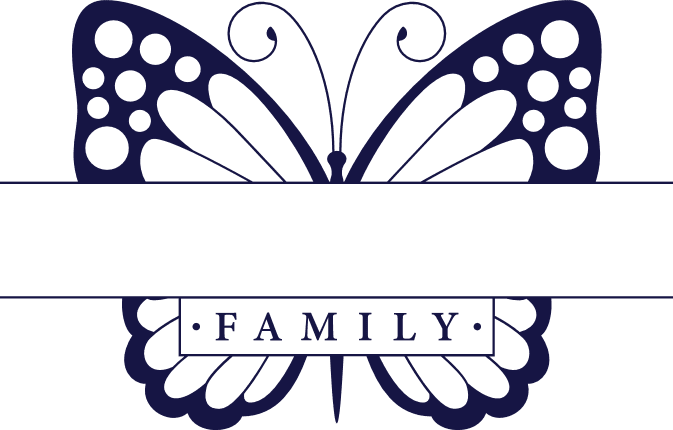 Floral Butterfly Split Monogram SVG