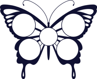 Butterfly clipart image, monogram circle frame free svg file