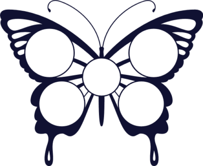 Butterfly clipart image, monogram circle frame free svg file