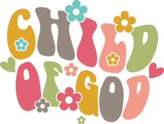 Child of god, trendy christians retro floral tshirt design - free svg file for members