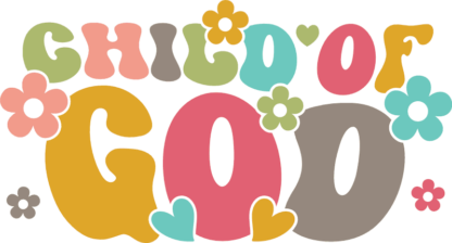 Trendy christians retro floral tshirt design, Child of god - free svg file for members