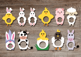 Cute easter animals, lollipop holders bundle, easter decor - free svg file for members