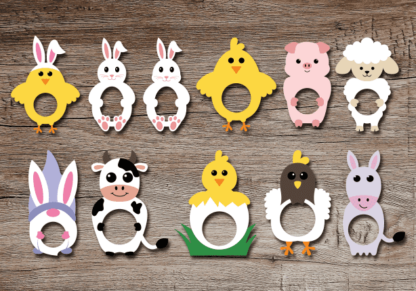 Cute easter animals, lollipop holders bundle, easter decor - free svg file for members