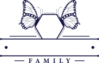Family name frame, personalized frame decorated with butterflies free svg file
