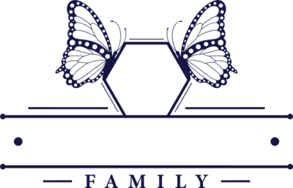Family name frame, personalized frame decorated with butterflies free svg file