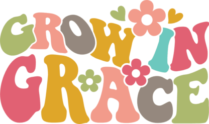 Grow in grace, retro floral tshirt design, bible verse - free svg file for members